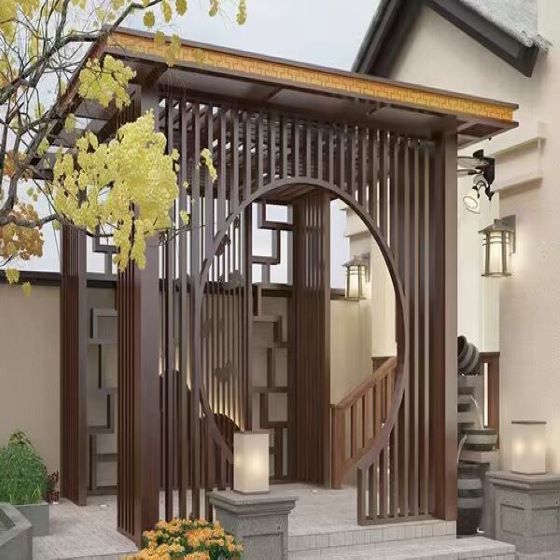 北京别墅庭院铝合金凉亭定制 新中式四角亭 铝制亭子设计 风格多样